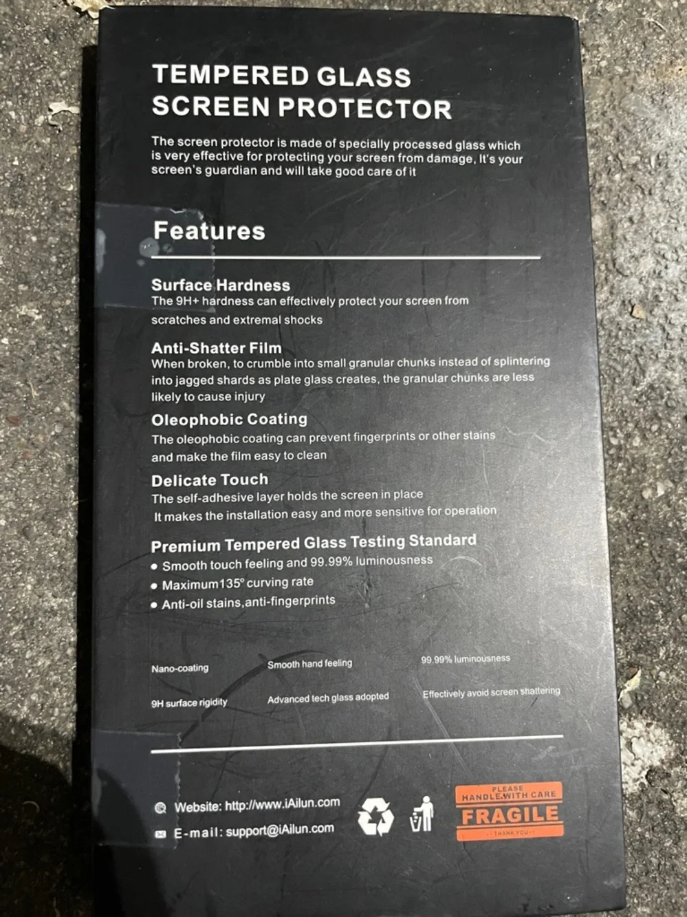 Ailun Black and Yellow Tempered Glass Screen Protector